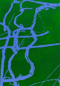 Ernest A. Kienzl, tarred cracks grün | blau 1, 2018
